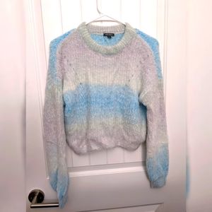 Blue and Lavender Fuzzy Sweater